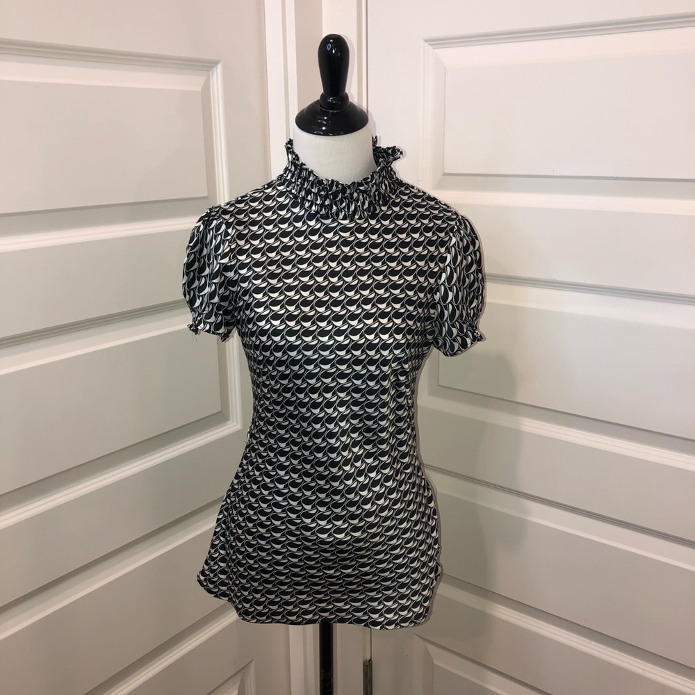 Silk top puffy sleeves